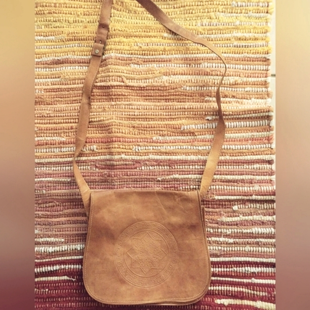 Tuff Gong brown leather cross body bag